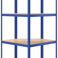 Hoekrek 4-laags staal en bewerkt hout blauw - thumbnail