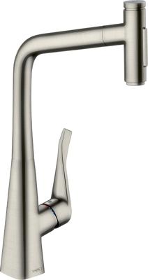 Hansgrohe Metris Select M71 M7117-h320 ééngreeps keukenmengkraan met uittrekbare vuistdouche, rvs look Hansgrohe Metris Select M71 M7117-h320 ééngreeps keukenmengkraan met uittrekbare vuistdouche, rvs look