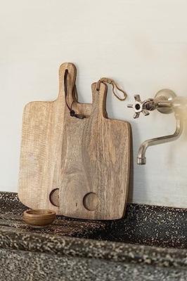 J-Line Mango snijplank + kom - hout - naturel - S