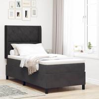 Boxspringbed met matras en LED fluweel zwart 100x200 cm - thumbnail