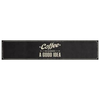 VidaXL Keukenmat wasbaar koffietekst 60x300 cm fluweel VidaXL Keukenmat wasbaar koffietekst 60x300 cm fluweel