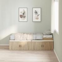 Opbergbedframe met opslag Sonoma eiken 90 x 200 cm Bewerkt hout - thumbnail