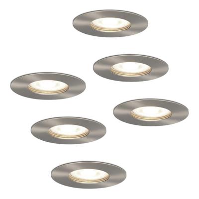 Set van 6 Bari LED inbouwspots - 4 Watt 345 Lumen - 4000K neutraal wit - GU10 - Dimbaar - Rond - IP64 Waterdicht - RVS - Voor binnen, buiten en badkamer