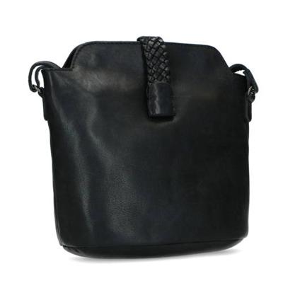 Manfield leren crossbody tas zwart Manfield leren crossbody tas zwart