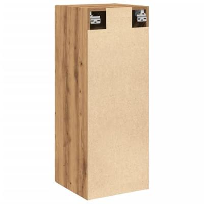 Wandkast 34,5x34x90 cm bewerkt hout artisanaal eikenkleur