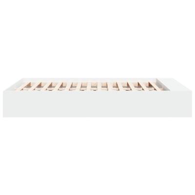 Bedframe bewerkt hout wit 135x190 cm - thumbnail