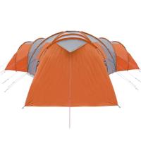 Tent 12-persoons 840x720x200 cm 185T taft grijs en oranje - thumbnail