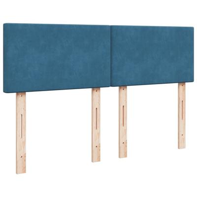 Boxspring met matras fluweel donkerblauw 140x200 cm - thumbnail