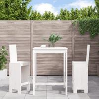 3-delige Barset massief grenenhout wit - thumbnail