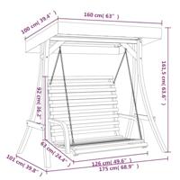 Schommelbank met luifel vurenhout met teak afwerking - thumbnail