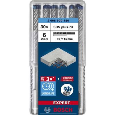 Bosch Accessories EXPERT SDS plus-7X 2608900180 Hamerboor 30-delig 6.00 mm Gezamenlijke lengte 115 mm SDS-Plus 30 stuk(s)