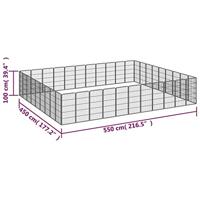 Hondenkennel 40 panelen 50 x 100 cm gepoedercoat staal zwart - thumbnail