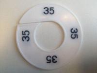 Maatring 9cm wit/zwart 35 - thumbnail