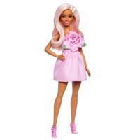 Barbie Fashionista pop in jurk met roos - thumbnail