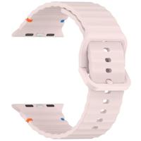 By Qubix - Wave sportband - Roze - Compatible met Apple Watch 44mm / 45mm / 46mm / 49mm - Compatible Apple watch bandjes - thumbnail