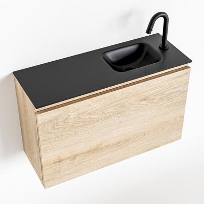 MONDIAZ OLAN 80cm toiletmeubel washed_oak. LEX wastafel urban rechts 1 kraangat