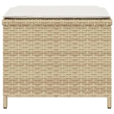 Tuinkrukken 4 st met kussens 41x41x36 cm poly rattan beige