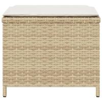 Tuinkrukken 4 st met kussens 41x41x36 cm poly rattan beige - thumbnail