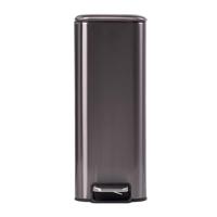 QUVIO Prullenbak - 8L - Metaal - Antraciet - thumbnail