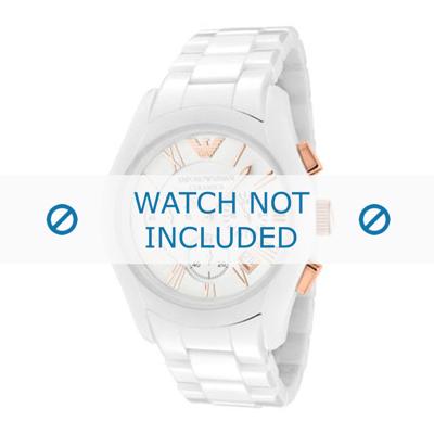 Armani horlogeband AR1416 Keramiek Wit 22mm