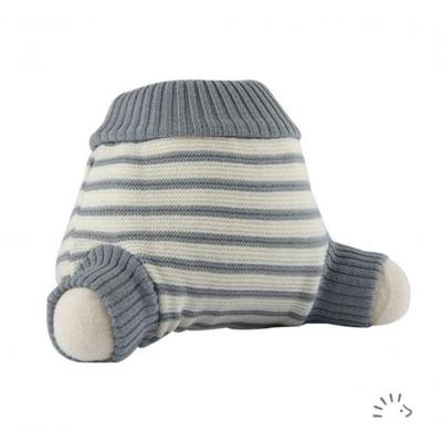 Popolini Wolbroek Grijs-Ecru gestreept - 62/68