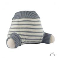 Popolini Wolbroek Grijs-Ecru gestreept - 62/68 - thumbnail