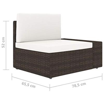 3-delige Loungeset poly rattan bruin - thumbnail