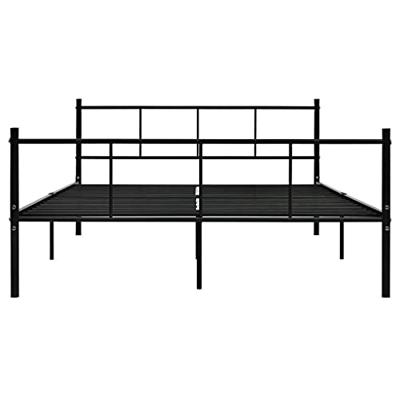 Bedframe metaal zwart 140x200 cm - thumbnail
