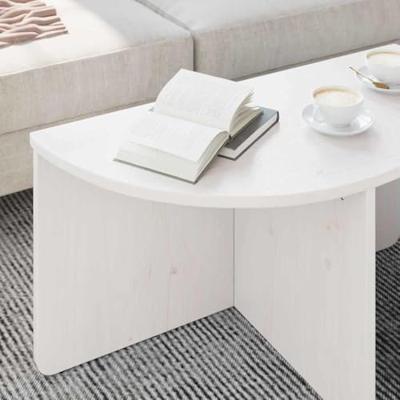 Salontafel 2 pcs Wit 79 x 39.5 x 40 cm Massief grenenhout