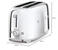 Smeg TSF02SSEU Broodrooster Grijs - thumbnail