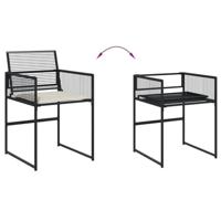 13-delige Tuinset met kussens poly rattan zwart - thumbnail