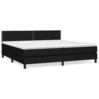 Boxspring met matras stof zwart 200x200 cm - thumbnail