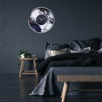 Grote wandklok 48 cm - geruisloos - aluminium - NeXtime 'Marble Duo' - thumbnail