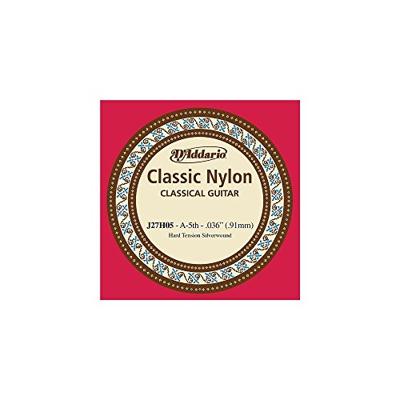 D&apos;Addario J27H05 Student Nylon Classical Guitar Single String enkele snaar voor klassieke gitaar, Hard Tension, 5th String