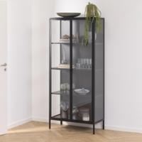 Bendt Vitrinekast 'Lua' zwart metaal, 80 x 160cm - thumbnail