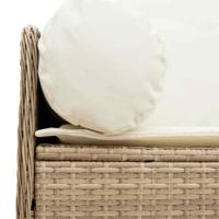 Tuinbank 3-zits met kussens poly rattan beige - thumbnail