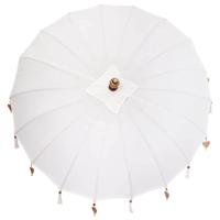 Parasol Crme x 250 cm Katoen en massief hout - thumbnail