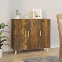 Dressoir 90x34x80 cm bewerkt hout gerookt eikenkleurig - thumbnail