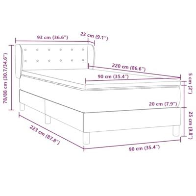 Boxspring met matras fluweel zwart 90x220 cm