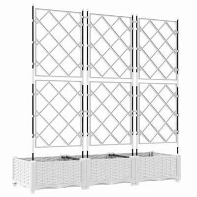 Tuin Bloempot 3 pcs Wit 120 x 40 x 125,5 cm Staal