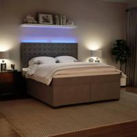 Boxspring met matras fluweel lichtgrijs 180x200 cm - thumbnail