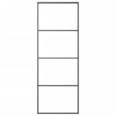 VidaXL Schuifdeur 76x205 cm aluminium en esg-glas zwart