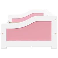 Slaapbank met 2 lades zonder matras IRUN 90x200 cm wit en roze - thumbnail