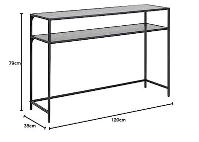 Bendt Sidetable 'Holger' Essen en metaal, 120cm, kleur Zwart