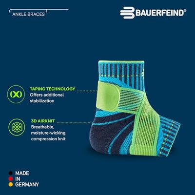 Bauerfeind Sports Ankle Support Enkelbrace - L - Rechts - Blauw
