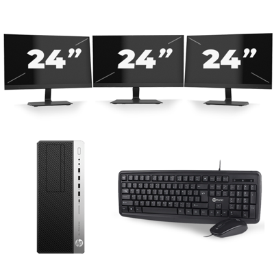 HP EliteDesk 800 G3 Micro Tower - Intel Core i7-6e Generatie - 16GB RAM - 256GB SSD - Windows 11 + 3x 24 inch Monitor HP EliteDesk 800 G3 Micro Tower - Intel Core i7-6e Generatie - 16GB RAM - 256GB SSD - Windows 11 + 3x 24 inch Monitor