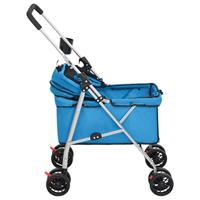 VidaXL Hondenwagen inklapbaar 76x50x100 cm oxford stof blauw - thumbnail