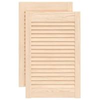 VidaXL Kastdeuren met lamellen 2 st 61,5x39,4 cm massief grenenhout - thumbnail