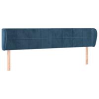 Hoofdbord met randen 203x23x78/88 cm fluweel donkerblauw - thumbnail