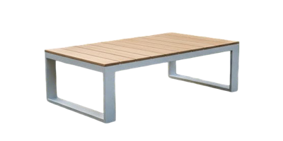 Melton lounge table 110x70x37,5 white steel/acacia teak look Eurofar - Eurofar